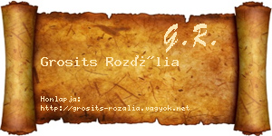 Grosits Rozália névjegykártya